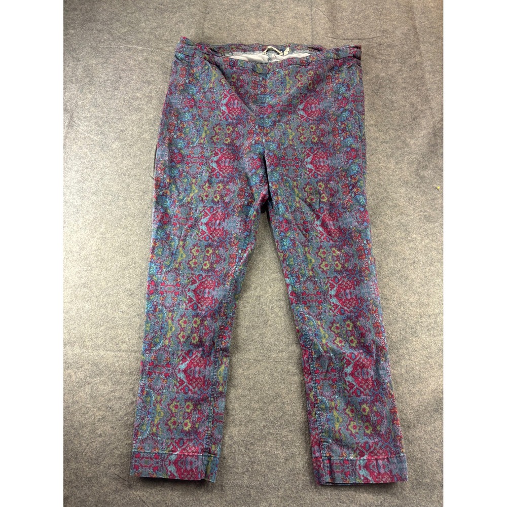 Soft Surroundings Multicolor Paisley Floral Pull On Pants Plus Size 3X Artsy